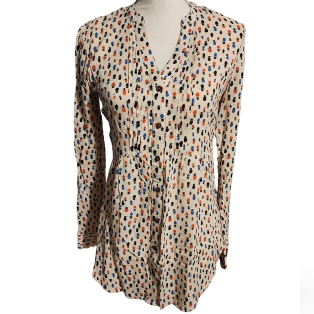 Maeve holiday button‎ down blouse